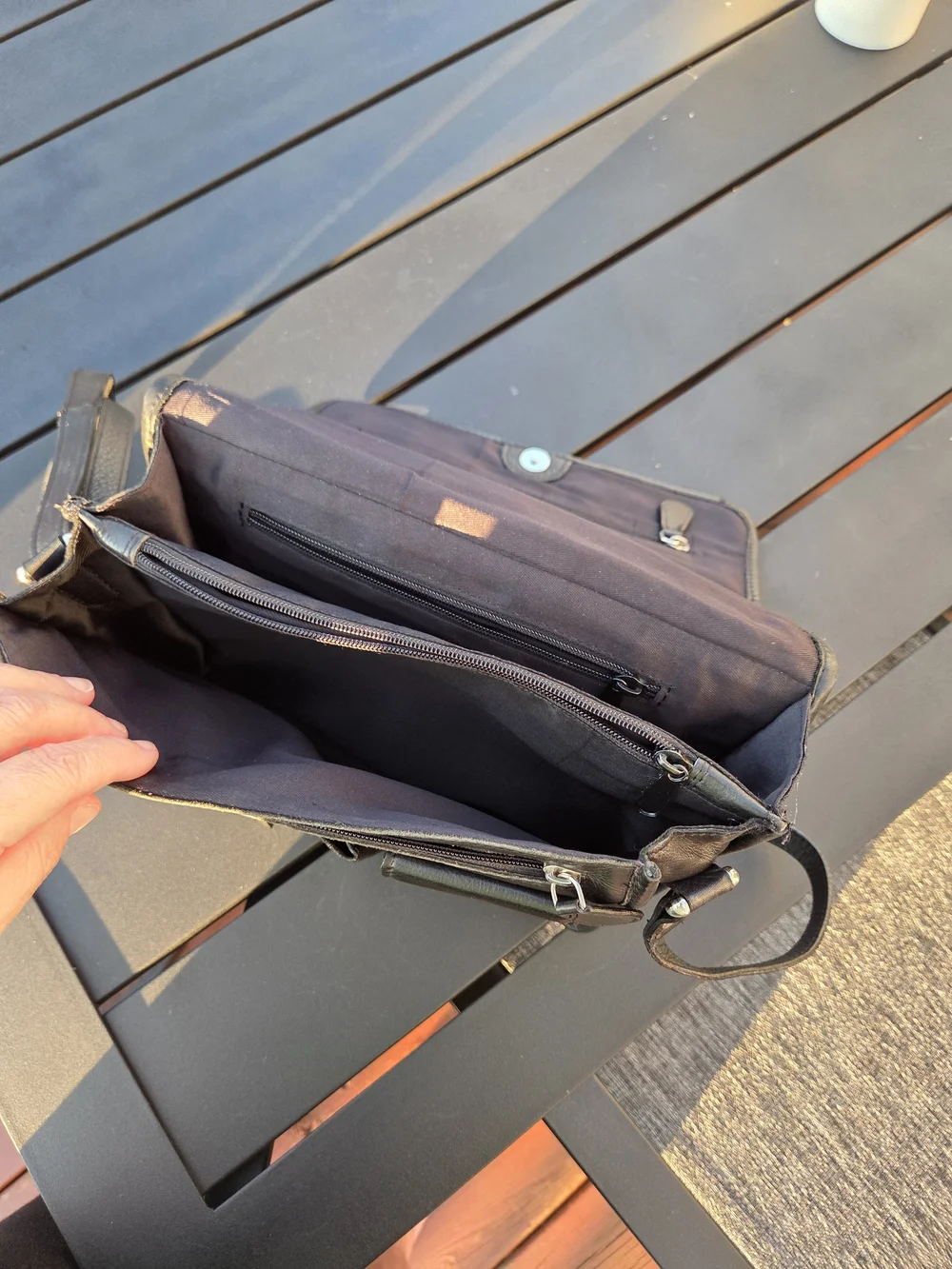 Classic Black Leather Crossbody Bag for Men